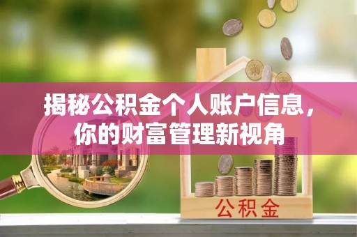 乌伊岭揭秘公积金个人账户信息，你的财富管理新视角